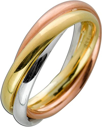 Ch.Abramowicz Tricolor Dreifach Trinity Ring Gold 333 8K Gelbgold Rosegold Weißgold 17