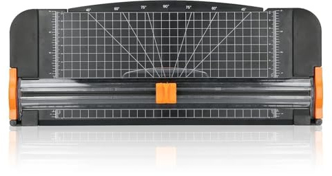 Papierschneider, A4, Schneidemaschine Papier, Tragbarer Scrapbooking Paper Cutter, Scrapbooking-Zubehör mit Sicherheitsklinge und faltbarem Lineal für Scrapbooking, Bastelpapier, Karton, Etikett