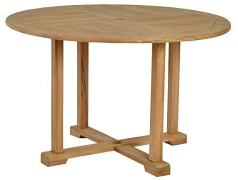 MiaMöbel Gartentisch 120 cm Gartenmöbel Outdoor Modern Massivholz Teak Honig