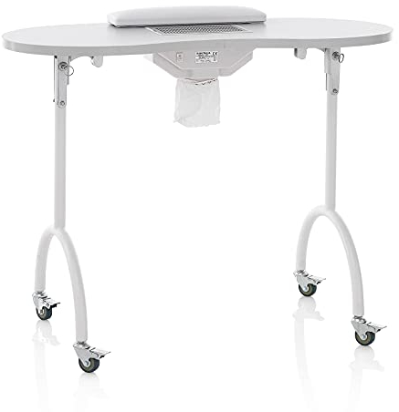 Kosmetex Mobiler Maniküretisch, 99x42 cm mit Absaugung, Rollen und Tragetasche