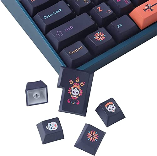 JakeTsai PBT Keycaps, 146 Keys Mictlan Double Shot Dye Sublimation Cherry Profile Keycaps Japanese Keycap Set for Cherry MX Switches US/UK Layout Mechanical Keyboards