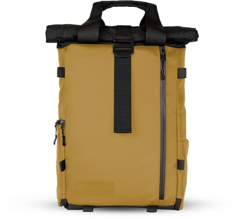 WANDRD PRVKE Lite Zaino da viaggio e per fotocamera resistente alle intemperie con custodia per laptop, accesso laterale rapido, apertura a conchiglia, ideale per fotografia e viaggio (giallo Dallol)