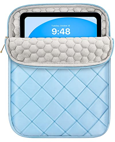 Dadanism 9-11 Zoll Puffy Tablet Tasche für iPad Pro 11, Air 11, 10. Gen 10,9, 9/8/7. Gen 10,2, Air 5/4 10,9, Galaxy Tab A9+ 11/S9 FE, Tab M11 11, Blau