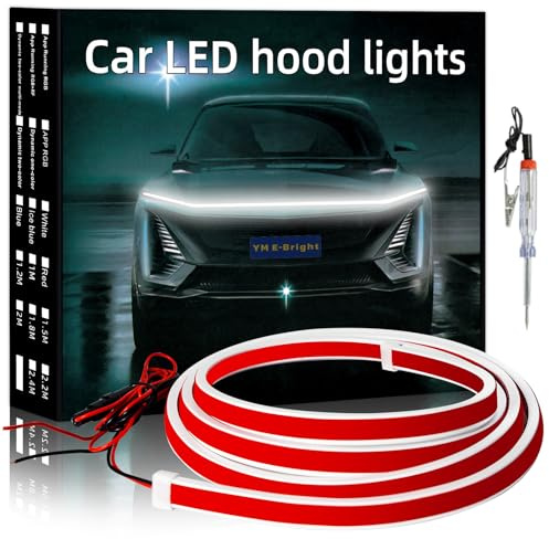 Bande LED Capot Blanc Étanche Dynamic Scan 12V 59 inch, 1Set | Convient aux voitures et camions pour feux de jour DRL flexibles