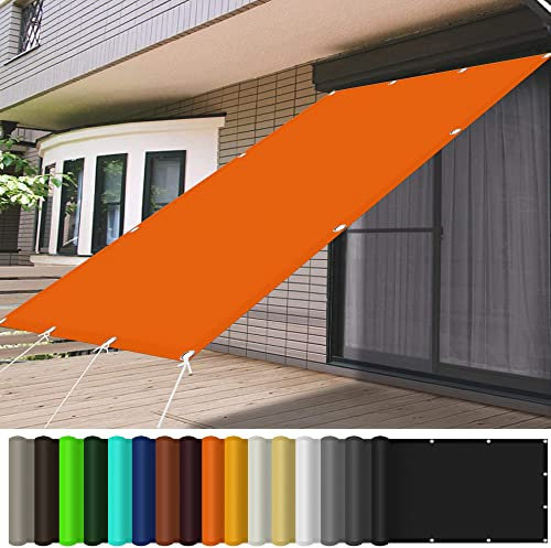 Tenda da Sole per Esterno 5.5 x 9 m Impermeabile Vela Ombreggiante per Balcone da Giardino, Protezione dai Raggi UV, Arancione