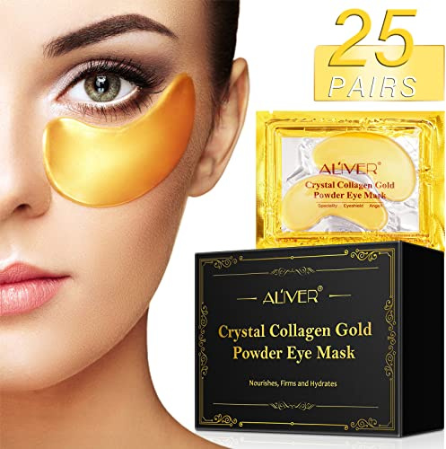 Augenpads Gegen Augenringe, Eye Pads, Gegen TräNensäCke Und Falten, KüHlende Und Erfrischende Augen Pads Masken, Gel-Eyepads [25 Paare, Gold]