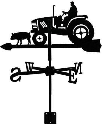 Wetterfahne Schwan Traktor Kultivator Indikator De Direction Indikator Edelstahl Wetterfahne Messwerkzeug Wetterhahn Pour Toit De Jardin Cheval Fermier (Traktor)