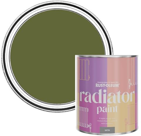 Rust-Oleum, grün Heizkörperfarbe, hitzebeständig, geruchsarm in Seidenglanz Finish - Jasper 750ML