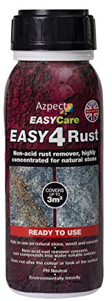 EASYCare - EASY4Rust Rust Remover For Patio Slabs Stone, Wood And Concrete Cleaner. Converts Rust Into A Solution To Simply Wash Away, Easy To Use, Acid-free And Ph Neutral. Ready To Use 500ml Bottle