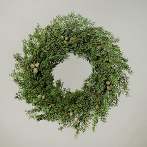 Seidenblumen Roß Zypressenkranz mit Früchten 45cm DP künstlicher Kranz Zypresse Zeder Tanne Kunststoff Spritzguss