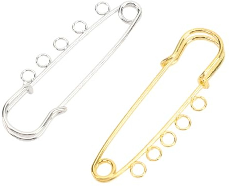 Broschennadeln mit 5 Löchern, 20 Stück, Robuste Sicherheitsnadeln, Gold und Silber, Kiltnadeln aus Eisenmetall, Verschlüsse für Heimwerkerarbeiten, Kleidung, Decken, Röcke