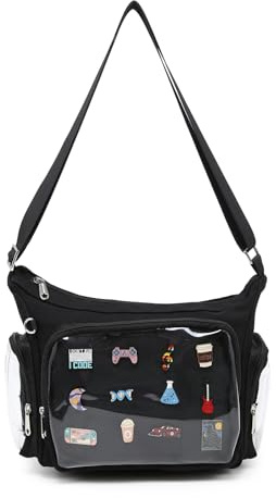 Ita Bag Umhängetasche aus Segeltuch, Kawaii, Geldbörsen und Handtaschen mit Anime-Pins Display