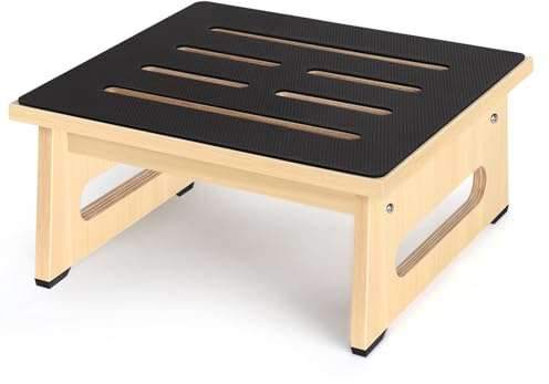 One Step Stool for Adults Seniors with Non-Slip Rubber Stepping Feet, Heavy Duty Platform Step Stools, 6.9 in Portable Bed Steps for High Beds for Bathroom, Bedroom, Kitchen & Kids Bedside Support
