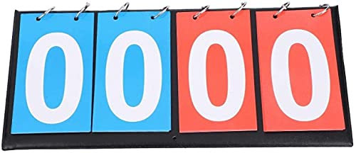 Anzeigetafeln, Zeitmesser Tragbare Anzeigetafel, Scoreboard Score Counter Basketball Anzeigetafel, 2/4 Ziffern Tragbare Flip Sports for Tisch Outdoor Tennis (zwei Anzeigetafel)(Four-digit Scoreboard)