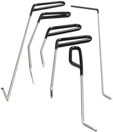 Pitadue 6Pcs Dent Repair Kits Stainless Steel Push Rods Dent Removal Tools Dent Repair Crowbars Kits