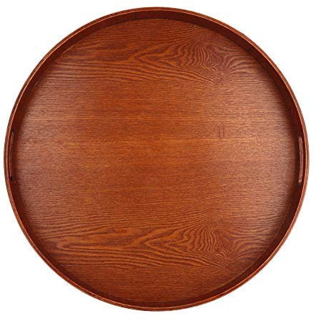 Grand plateau rond en bois de 50 cm, plateau de service pour la maison, le restaurant et les fournitures de cuisine résistant à l'usure, planche haute densité