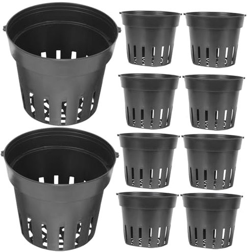 Yardwe 2 Juegos Olla Interior Tierra Orquideas Maceta para Orquídeas Soporte para Plantas De Interior Macetas Grandes para Plantas De Exterior Colgando Aire Black 10 Uds * 2