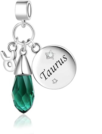 FGT Breloque avec pierres de naissance étincelantes pour bracelets Pandora Moments pour femme, taille unique, Cuivre, Pas de gemme