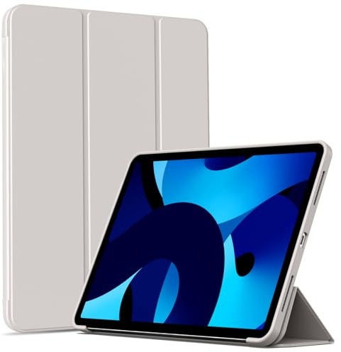 IAMKHO Hülle für iPad Air 11 Zoll M4/M3/M2, iPad Air 5./4. 10,9-Zoll, Grau | Weicher TPU Stoßfeste Schutzhülle, Auto Schlafen/Wachen