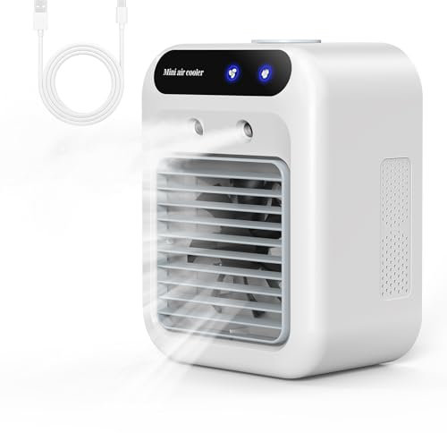 Climatiseur portable, silencieux et mobile, 500 ml, refroidisseur d'air, 2 vitesses, 2 modes de brume, mini climatiseur adapté pour l'heure du coucher, le bureau