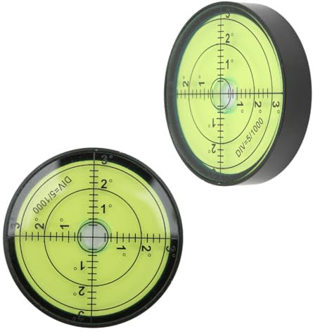 Nivel de burbuja circular de 2 piezas, nivelador de burbujas horizontal de nivel de burbuja instrumentos de medición de burbujas para maquinaria lámparas de 60x12 mm