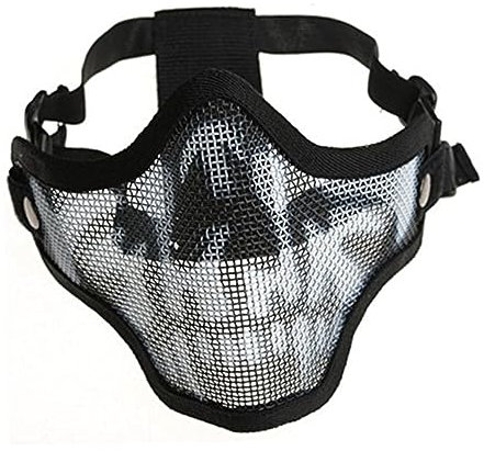 HEMOTON Outdoor Metallgeflecht Halbmaske Taktische Camouflage Maske Für Robuste Konstruktion Atmungsaktiv Mit Verstellbarem Kopfband