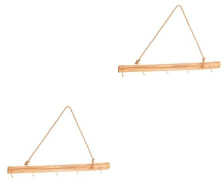 Cabilock 2 Stück Organizer für Schmuckdisplays Gestell Kleidungsständer Kleidungsstück montiert Aufhänger Kettenhalter Wandhalterung Wandschmuckhalter Kleiderregal Baumwolle