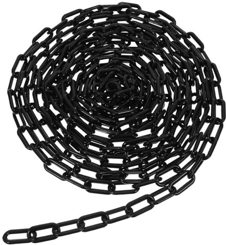 Zerodeko Absperrkette 10m Aus Schwarzem Kunststoff 8mm Mittlere Kettenglieder Sicherheitsbarriere Warnkette Für Baustellen Verkehrsabsicherung Und Menschenmengensteuerung