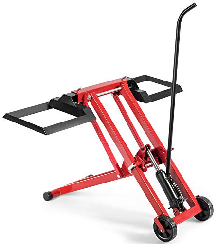 HOMFME Folding Riding Lawn Mower Lift, 227kg Height Adjustable | Lawn Mover Lifts with Wheels, Steel Ride-on Lawnmowers Garden Tractor Jack Lifter Hydraulic Maintenance Lifting Device