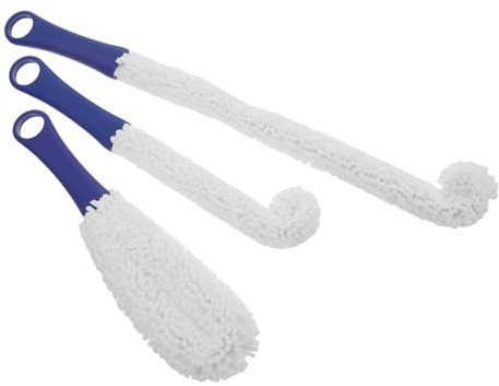 Alipis 3pcs Wine Glass Brush Red Flexible Handle for Decanter Cleaning Tools Glassware Cleaner Bottle Brush Cup Cleaner for Glasses Wine Carafe Wash Tool