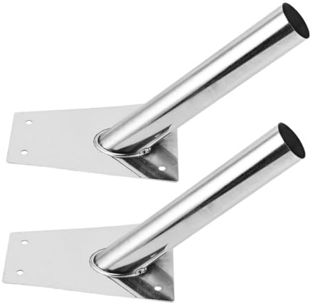 TOYANDONA 2pcs Stainless Steel Flag Pole Holder Brackets Inner Diameter Wall Mount for Outdoor Use Quick Setup Flagpole Base for Street Walls and Shop Exteriors
