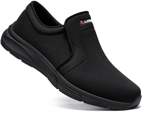 LARNMERN Zapatos Antideslizante Cocina Hombre,Negro Punto,42.5 EU