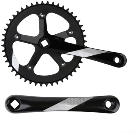 babominimer 130BCD Kurbelgarnitur, 48T, Einzel-Kettenblatt, 170 mm, Kurbel, Vierkant-Kegel, Aluminiumlegierung, kompatibel mit festem Getriebe, kompatibel mit 103 mm Tretlagern, Schwarz