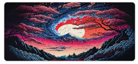 QSYFNBZL Tapis de Souris Long Motif Cerisier Japonais Lavable 40x90cm pour Ordinateur PC Ordinateur Portable Jeux Bureau Maison Accessoire Gadget