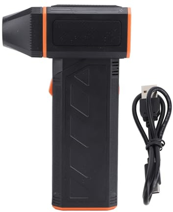 Srliya Spolverino Elettrico, Ventilatore Senza Fili 130.000 Giri/min per Autolavaggio con Tastiera, con Regolazione a 3 Livelli, Alta velocità 45 M/s, Ricaricabile e, Dimensioni