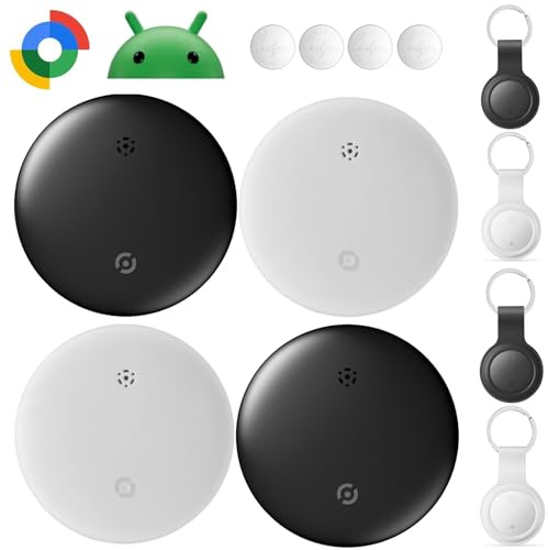 Android Tracker 4 Pack, Smart Tracker(2025), Works with Google's Find Hub/Find My Device (Android Only) App, Tracker Tag Locator for Keys, Luggage, Satchel, Backpack etc (Not for Apple Devices)