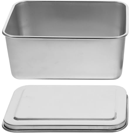 VICASKY Moule à Gâteau Rectangulaire en Acier Inoxydable avec Couvercle Plaque de Cuisson Épaisse Taille 5 Moule à Tiramisu Pâtisserie Maison et Cuisson au Four