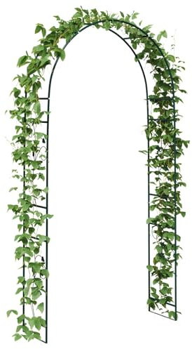 vidaXL Arche de Jardin Floral Vert 115 x 37 x 231 cm, Jardin et Terrasse, Rectangulaire, Moderne, Durable, pour Espaces Extérieurs, Profitez de l'Air Frais et de la Lumière Beige avec Style