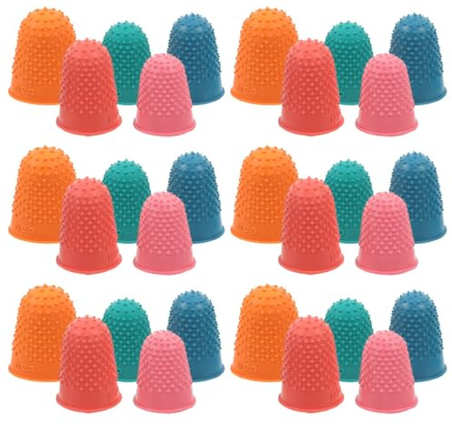 ORFOFE 40pcs Reusable Rubber Finger Sleeve Protectors Thimble Finger Guards Multi-Color for Gaming, Sewing, Cash Handling and Paperwork Safety in Office and Home Use
