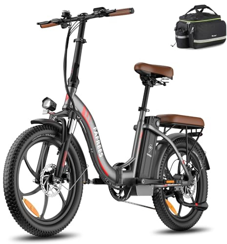 Fafrees F20 PRO Electric Bicycle, 20 * 3.0-inch Women Men Folding Electric Bike, 250W Electric Mountain Bike, 15.5mph, Low-Step Aluminum Alloy Frame, Range 90-120km