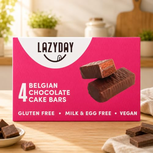 FAKHRI Belgian Chocolate Cake Bars 120g | 2 Pack | Milk & Egg Free | Belgian Dark Chocolate | Vegan & Gluten Free.
