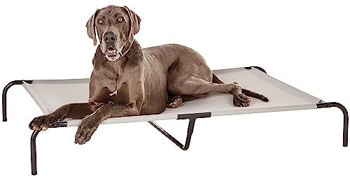 Amazon Basics kylande upphöjd hund husdjurssäng, XL, grå, L 153 x B 94 x H 23 cm