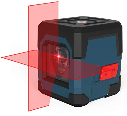 RockSeed Cross Laser Level Horizontal and Vertical Points Rotatable 360 Degree Laser Level with Manual/Self-Leveling Mode IP54 Carrying Pouch, Battery Included