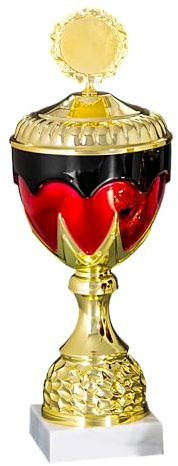 Henecka Pokal Serie Deutschland, schwarz-rot-Gold, mit Wunschgravur und auswählbarem Sport-Emblem, Größe 38 cm