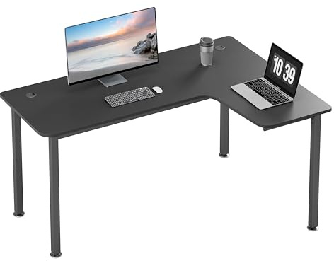 EUREKA ERGONOMIC Eckschreibtisch Schreibtische 155x110cm Gaming Tisch L Form PC Computertisch für Studio & Home Office