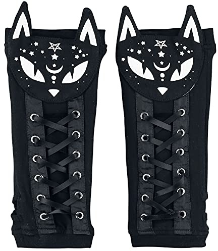 Poizen Industries Dark Kitty Armwärmer Frauen Armstulpen Schwarz
