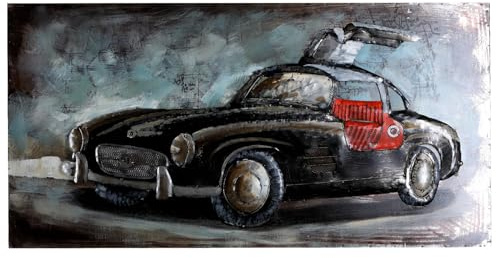 H4L Metallbild 3D Effekt Mercedes 300SL Wandbild Unikat Relief Bild Metall B=120cmH=60 cmT=6cm