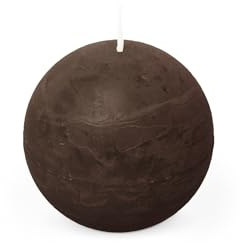 Spaas Candela a sfera in stile rustico 80 mm 24 ore, marrone scuro