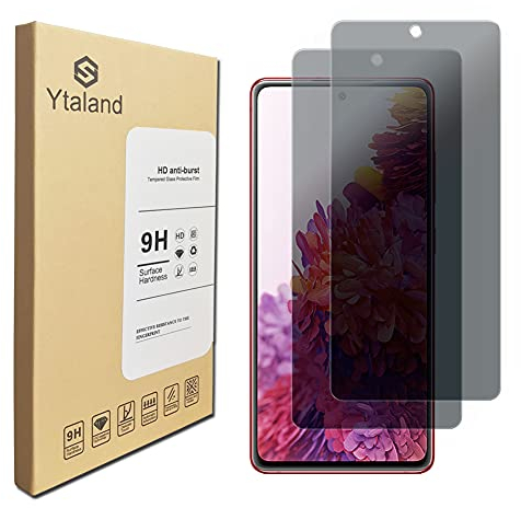 Ytaland 2 Stück Sichtschutz Schutzfolie für Samsung Galaxy S20 FE 5G/4G（Die Fingerabdruck-Entsperrfunktion kann nicht verwendet werden）Privacy Sichtschutzfolie, [Anti-Spion] [9H Härte]