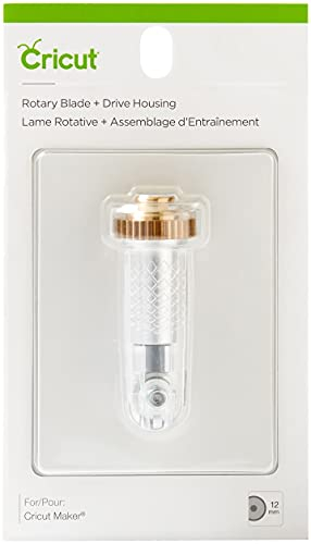 Cricut Lama rotante + alloggiamento di trasmissione, lama da taglio dura e durevole con alloggiamento per unità, taglia carte delicate e tessuto non supportato per progetti personalizzati, compatibile